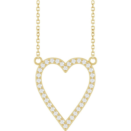 14K Yellow 1/4 CTW Natural Diamond Heart 18" Necklace