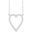 14K White 1/4 CTW Natural Diamond Heart 18" Necklace