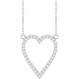 14K White 1/4 CTW Natural Diamond Heart 18" Necklace