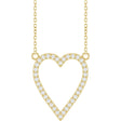 14K Yellow Gold 1/4 CTW Natural Diamond Heart 18" Necklace