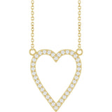14K Yellow Gold 1/4 CTW Natural Diamond Heart 18" Necklace