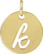 14K Yellow Gold Script Initial K Pendant