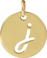 14K Yellow Gold Script Initial J Pendant