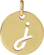 14K Yellow Gold Script Initial J Pendant