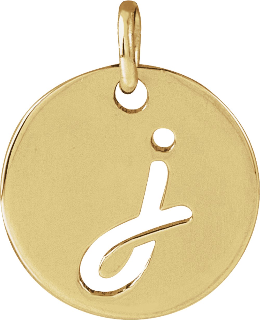 14K Yellow Script Initial J Pendant