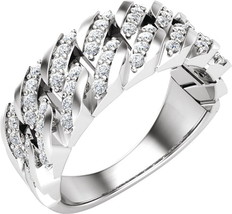 14K White 3/4 CTW Natural Diamond Band