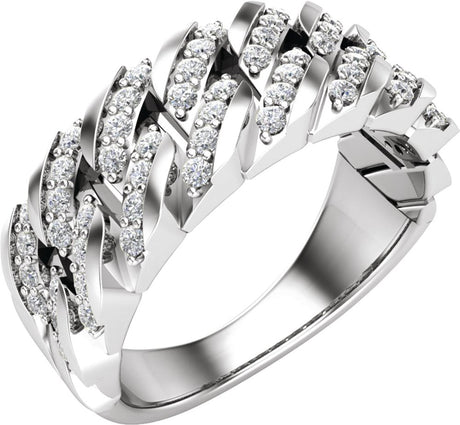 14K White 3/4 CTW Lab-Grown Diamond Band