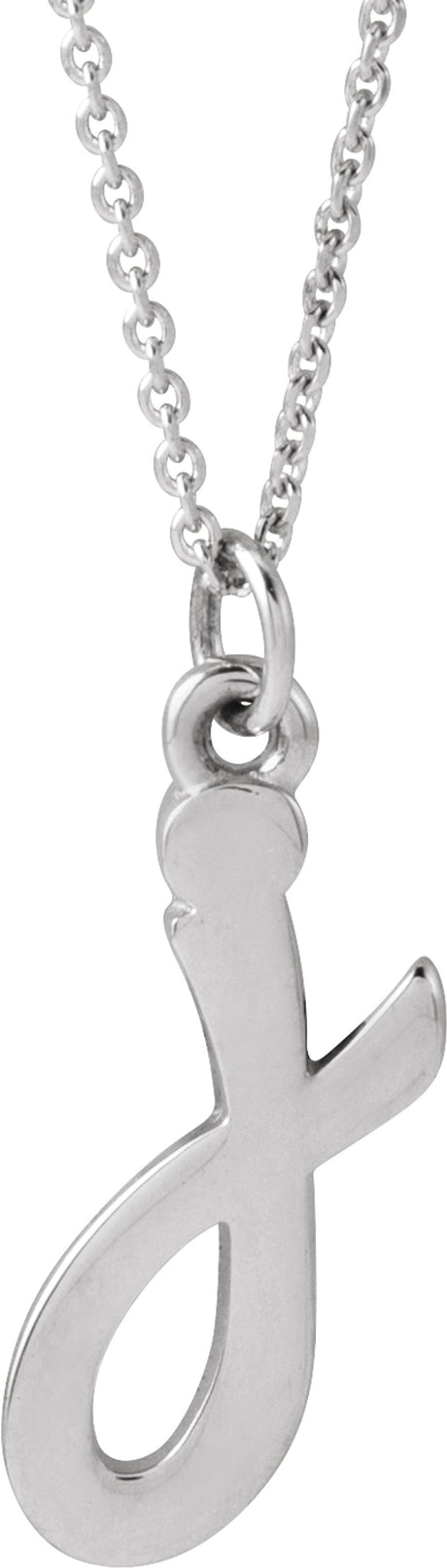 14K White Petite Initial J 16" Necklace