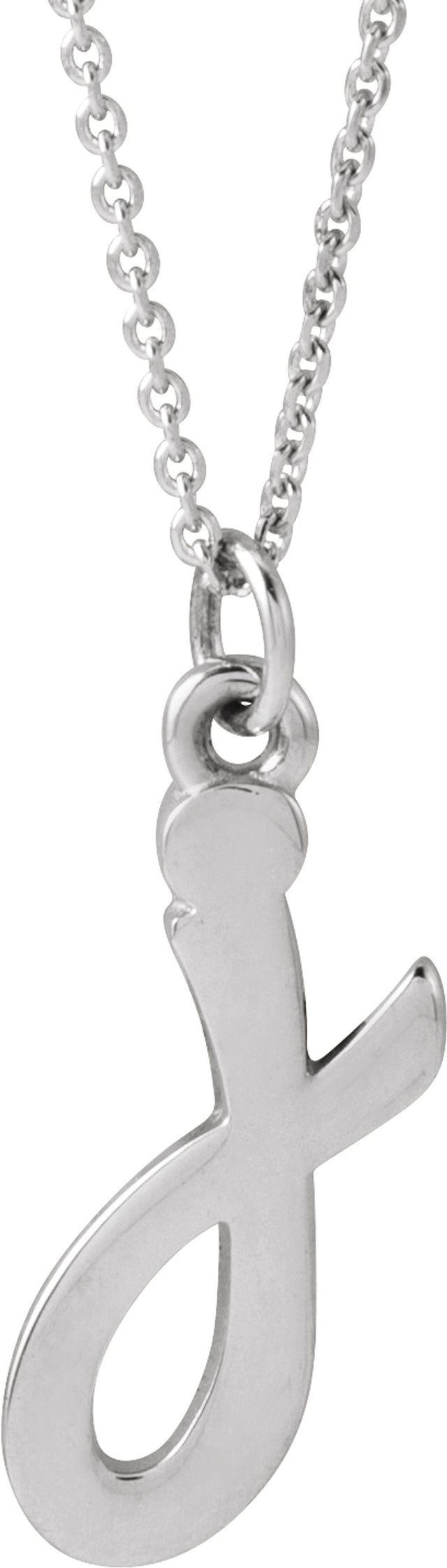 14K White Gold Petite Initial J 16" Necklace