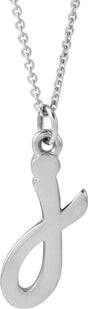 14K White Gold Petite Initial J 16" Necklace