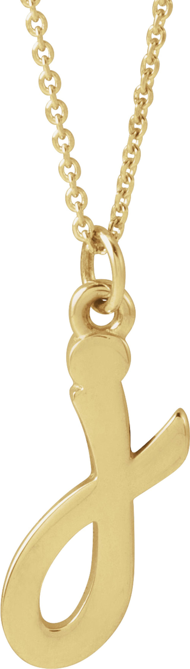 14K Yellow Gold Petite Initial J 16" Necklace
