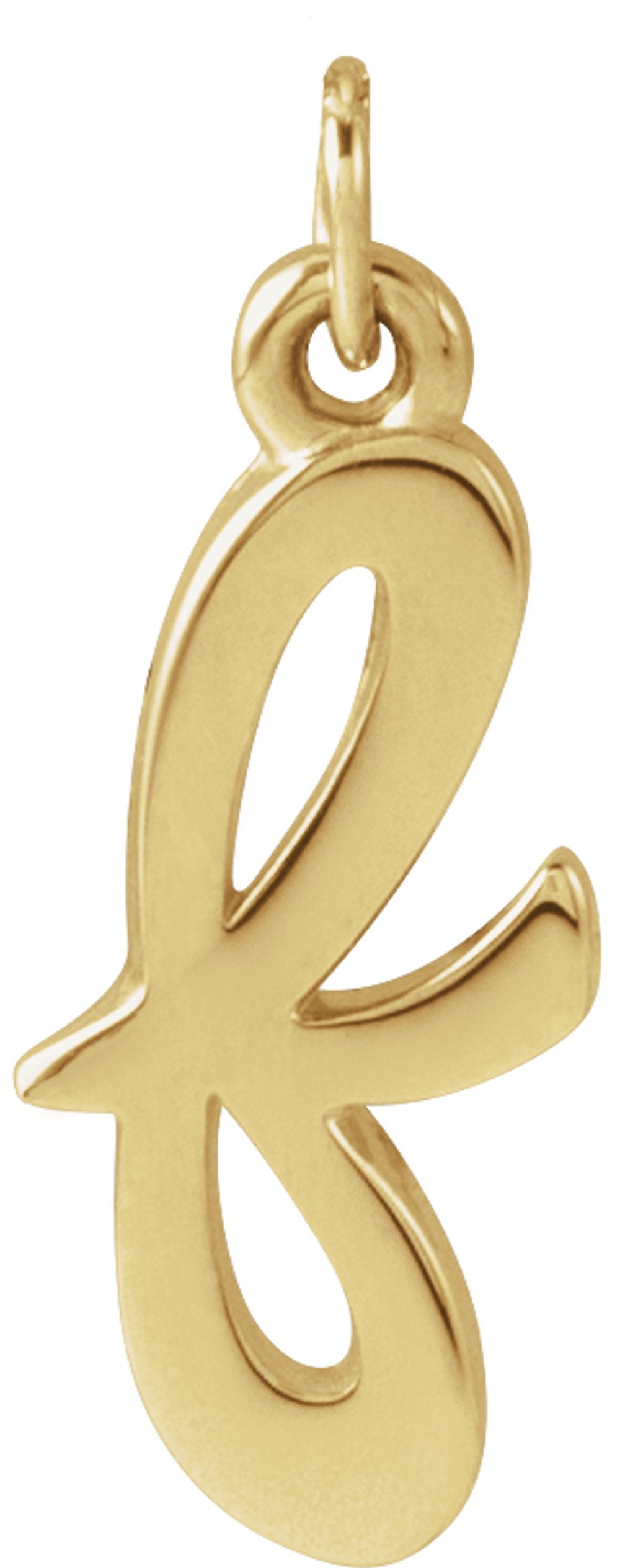 14K Yellow Petite Initial F Pendant