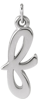 Sterling Silver Petite Initial F Pendant