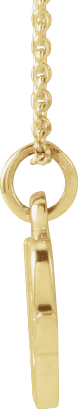 14K Yellow Petite Initial W 16" Necklace
