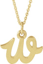 14K Yellow Petite Initial W 16" Necklace