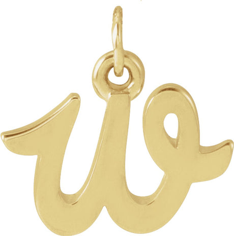 14K Yellow Petite Initial W Pendant