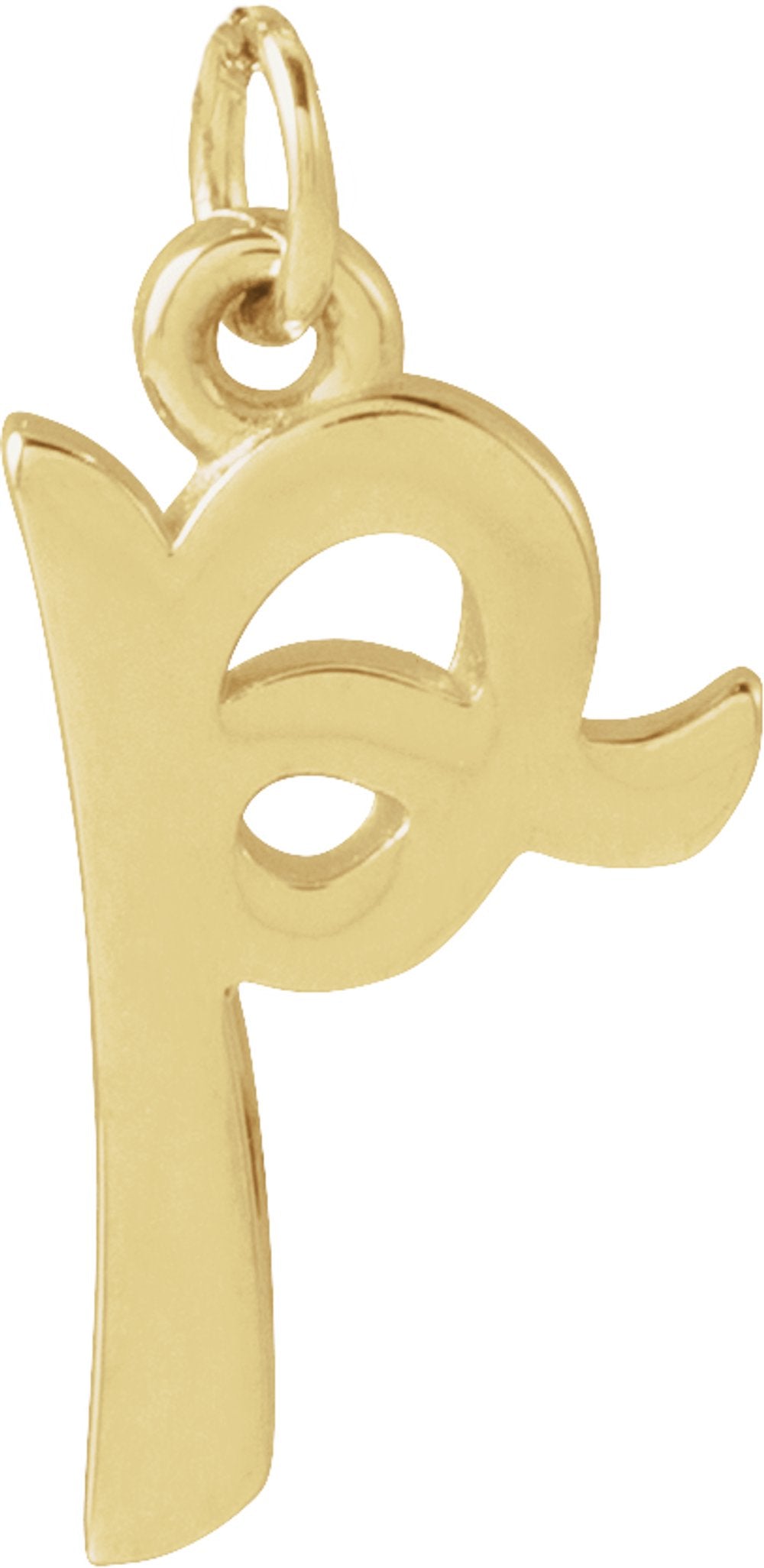 14K Yellow Petite Initial P Pendant