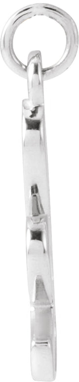 14K White Gold Petite Initial K Pendant
