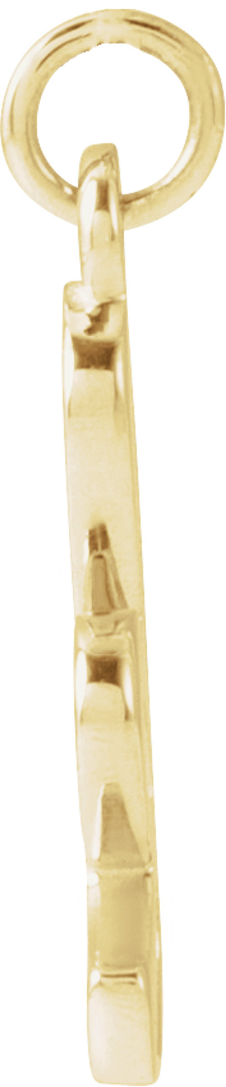14K Yellow Gold Petite Initial K Pendant