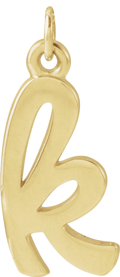 14K Yellow Gold Petite Initial K Pendant