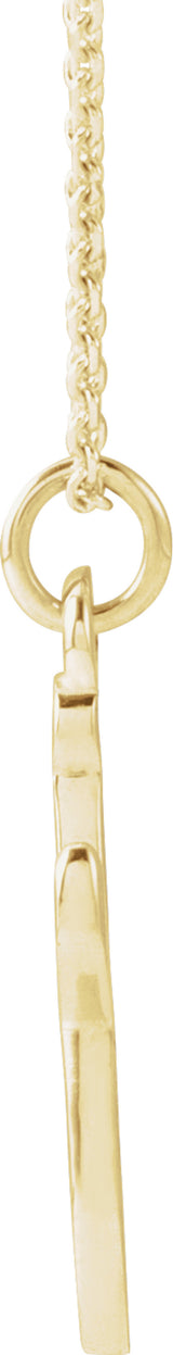 14K Yellow Gold Petite Initial J 16" Necklace