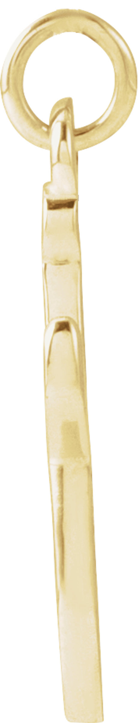 14K Yellow Gold Petite Initial J Pendant