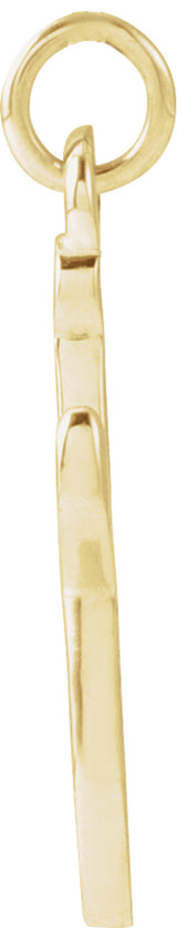 14K Yellow Gold Petite Initial J Pendant