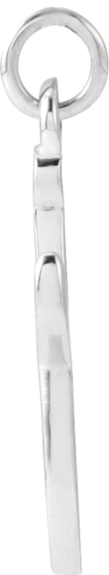 14K White Gold Petite Initial J Pendant