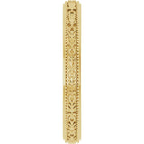 14K Yellow Gold 3 mm Milgrain Floral Flat Band Size 7