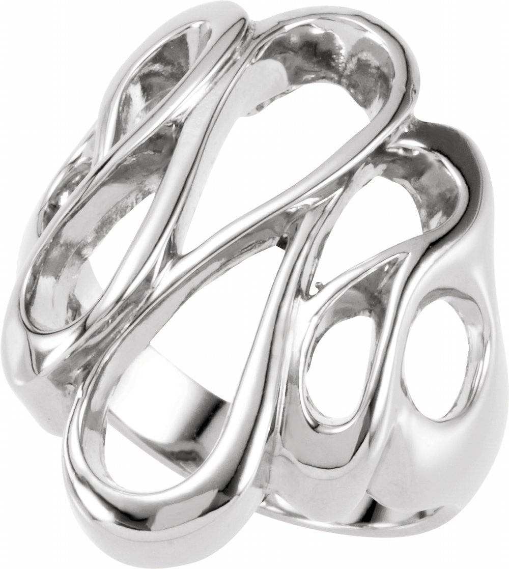 14K White Freeform Ring