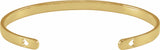 14K Yellow Gold Vermeil Engravable Pierced Diamond Cuff 7" Bracelet