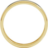 14K Yellow/White 5 mm Milgrain Flat Inlay Band Size 10