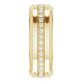 14K Yellow 1/4 CTW Natural Diamond Grooved Band