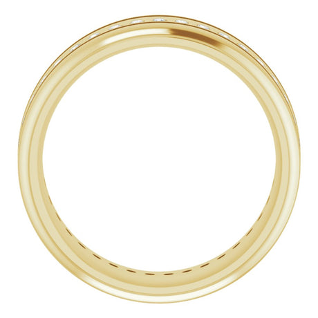 14K Yellow 1/4 CTW Natural Diamond Grooved Band