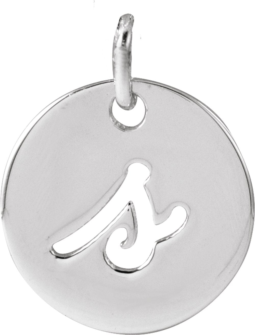 14K White Gold Script Initial S Pendant