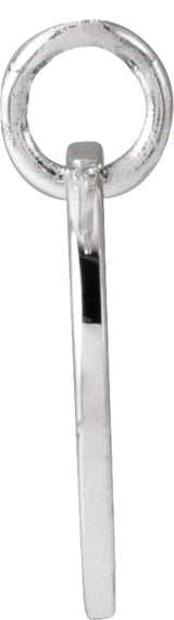 14K White Gold Script Initial S Pendant