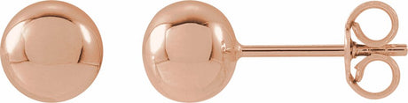 14K Rose 6 mm Ball Earrings