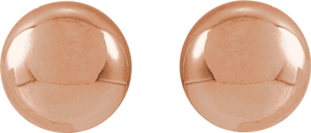 14K Rose 4 mm Ball Earrings