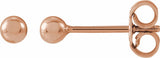 14K Rose Gold 3 mm Ball Earrings