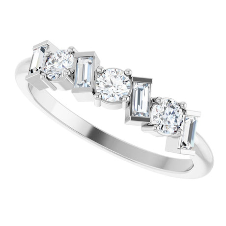 14K White Gold 1/2 CTW Natural Diamond Anniversary Band