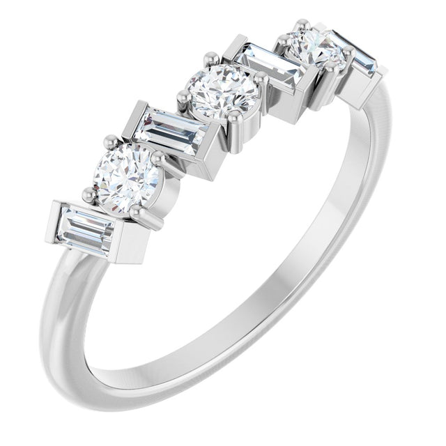 14K White 1/2 CTW Natural Diamond Anniversary Band