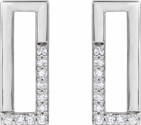 14K White Gold 1/10 CTW Natural Diamond Earrings