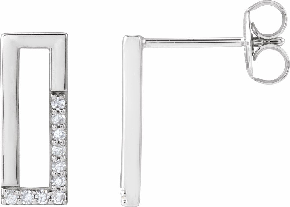 14K White Gold 1/10 CTW Natural Diamond Earrings