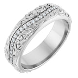 14K White Gold 1/5 CTW Natural Diamond Band