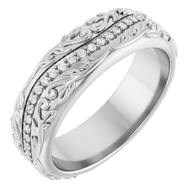 14K White Gold 1/5 CTW Natural Diamond Band