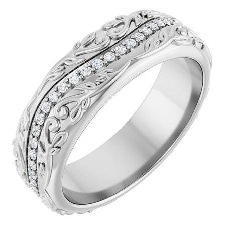 14K White Gold 1/5 CTW Natural Diamond Band