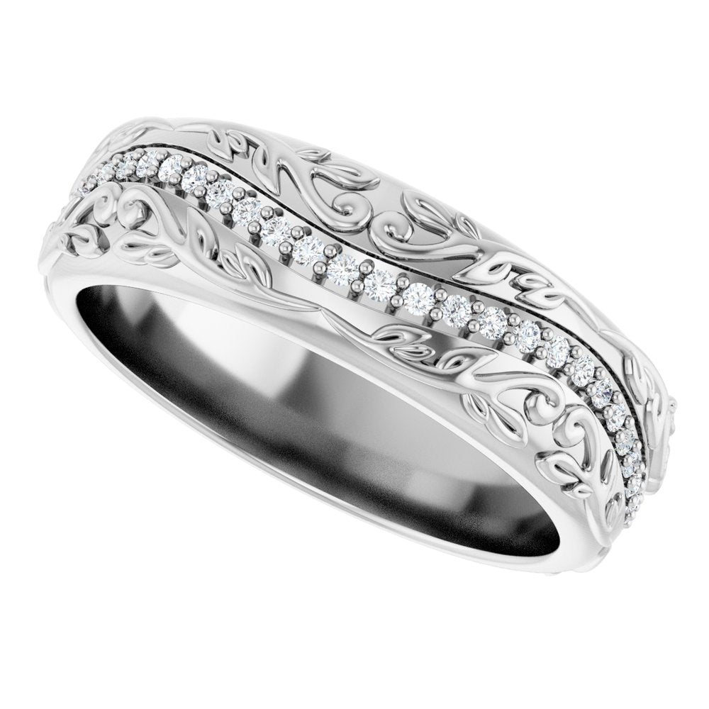 14K White Gold 1/5 CTW Natural Diamond Band