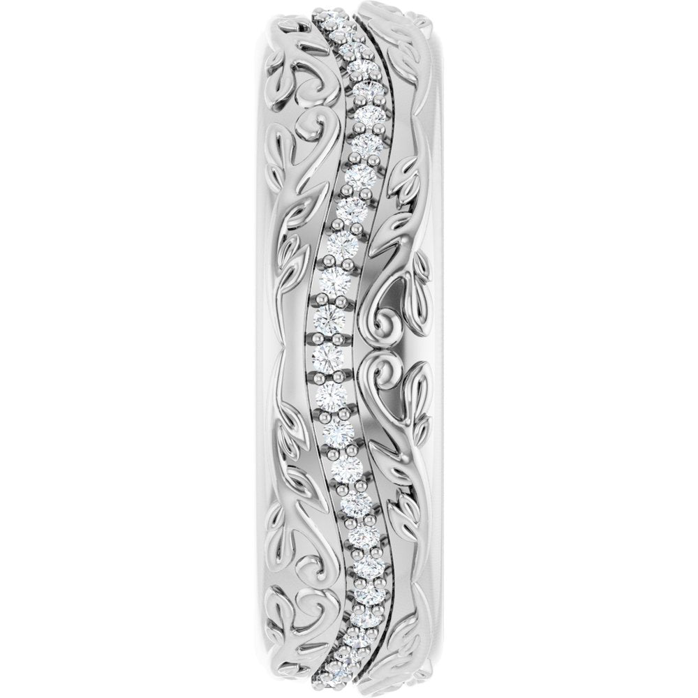 14K White Gold 1/5 CTW Natural Diamond Band