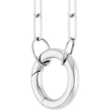 14K White Gold Circle Charm 16" Necklace