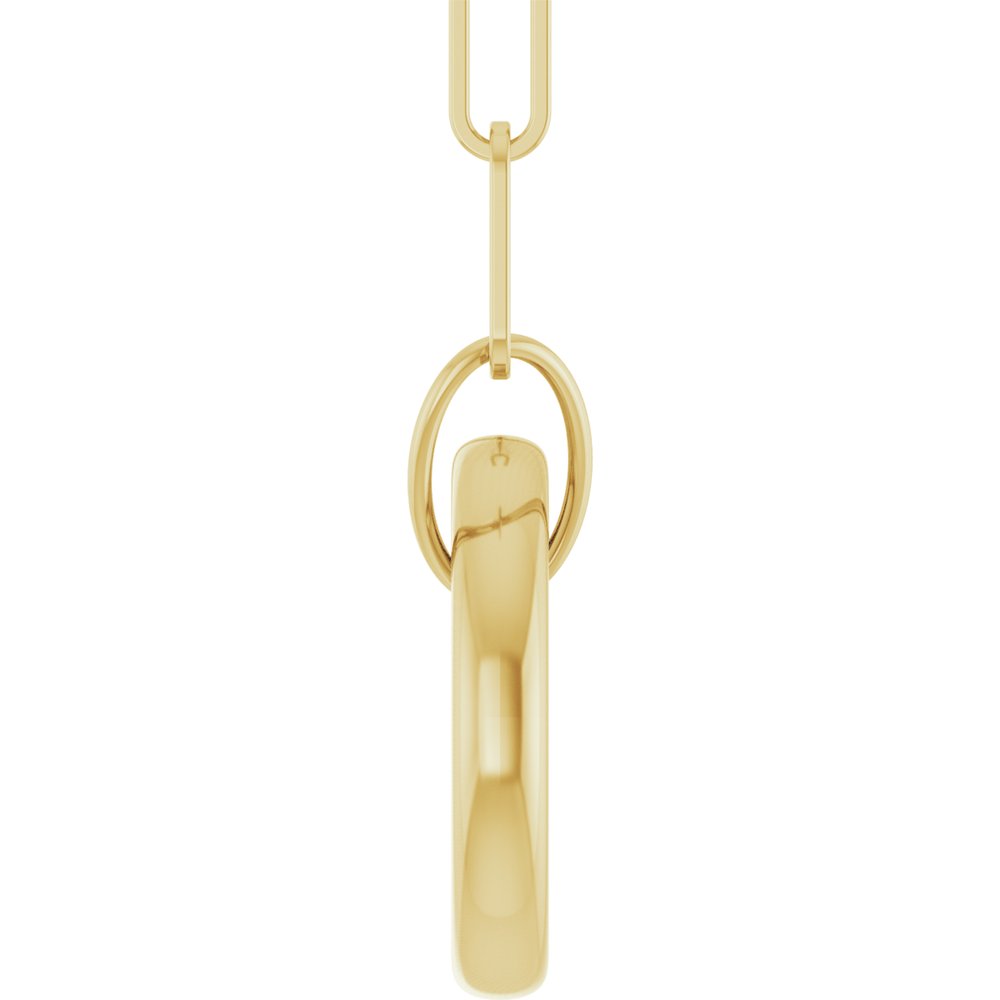 14K Yellow Gold Circle Charm 16" Necklace